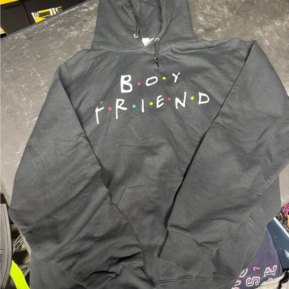 Jerzees Black Hoodie with Colorful Dots